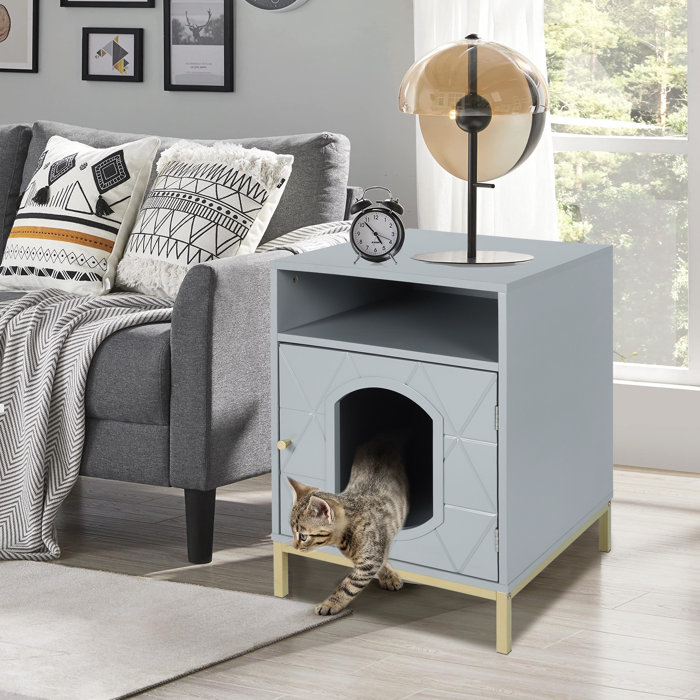 Tucker Murphy Pet™ Pet Side Table, Cat Litter Box Enclosure, Litter Box